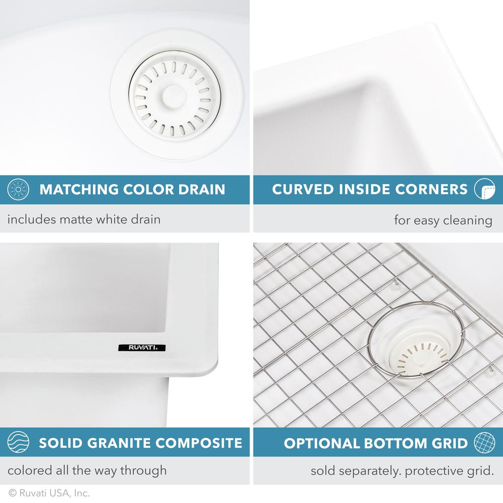 Ruvati 33 x 22 inch epiGranite Dual-Mount Double Bowl Kitchen Sink. Picture 6
