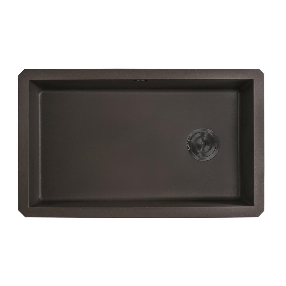 Ruvati 32 x 19 inch epiGranite Undermount Single Bowl Kitchen Sink. Picture 5