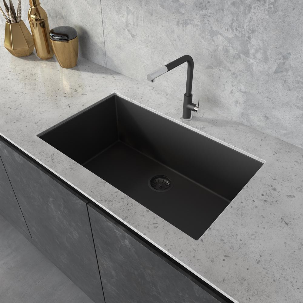 Ruvati 33 x 19 inch Undermount Single Bowl Kitchen Sink. Picture 6