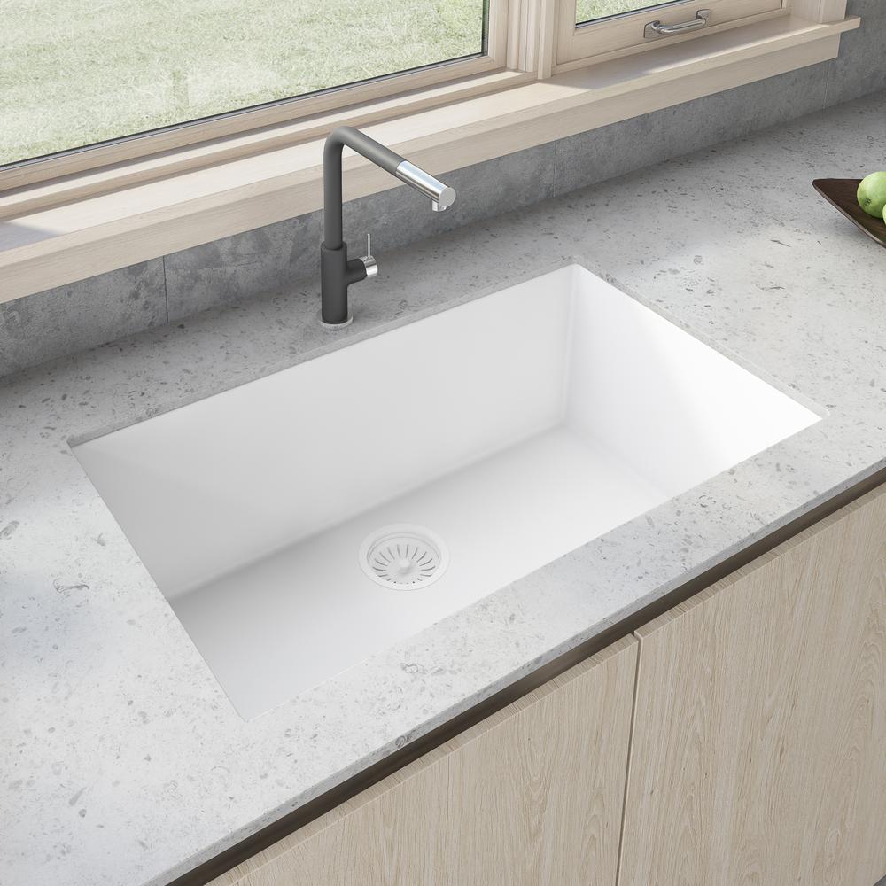 Ruvati 33 x 19 inch Undermount Single Bowl Kitchen Sink. Picture 7