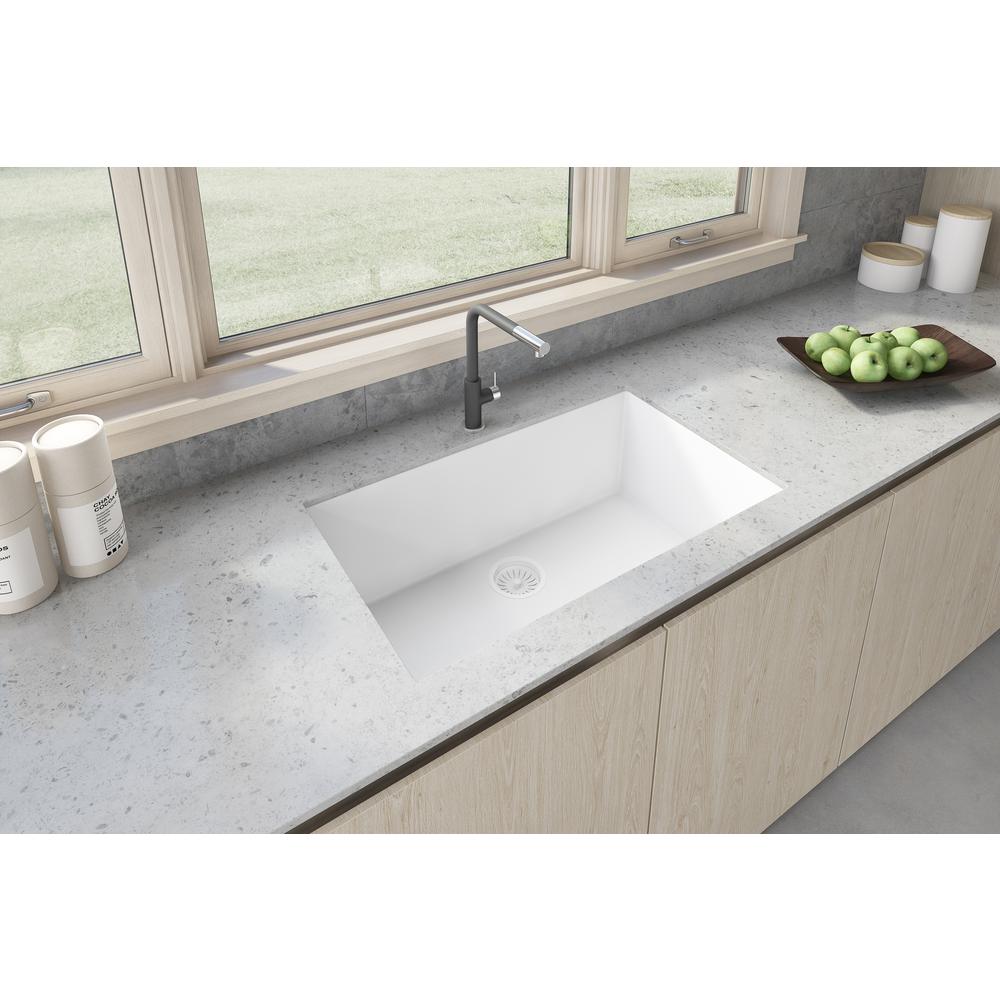 Ruvati 33 x 19 inch Undermount Single Bowl Kitchen Sink. Picture 5