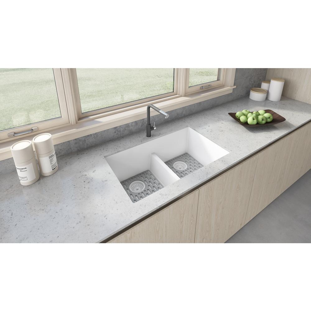 Ruvati 33 x 19 inch Undermount Double Bowl Low Divide Kitchen Sink. Picture 16