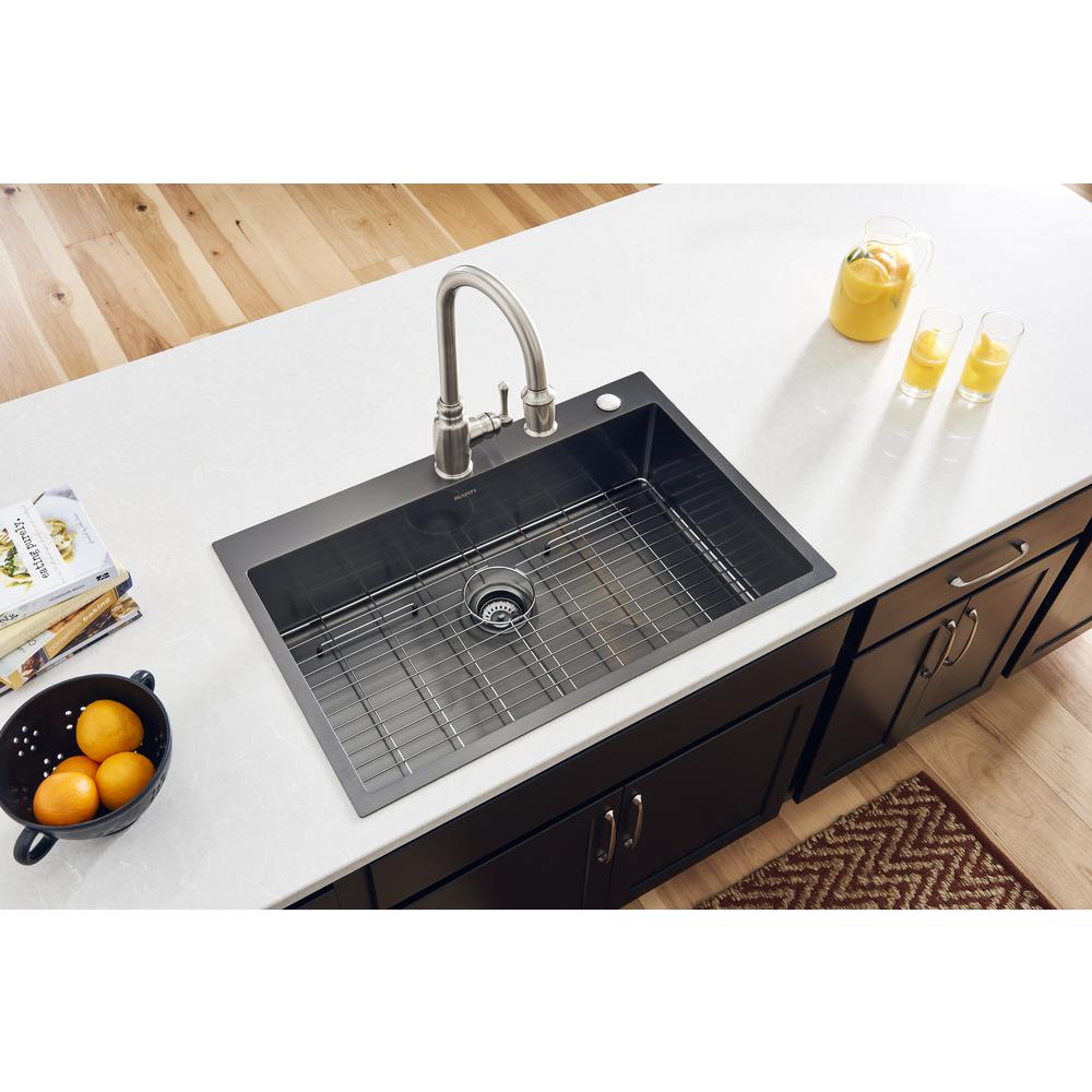 Ruvati 33 x 22 inch Drop-in Topmount Kitchen Sink 16 Gauge Single Bowl. Picture 8