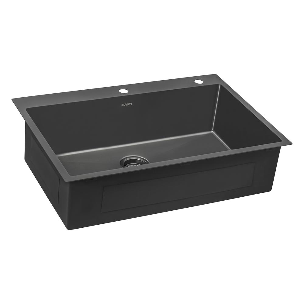 Ruvati 33 x 22 inch Drop-in Topmount Kitchen Sink 16 Gauge Single Bowl. Picture 2
