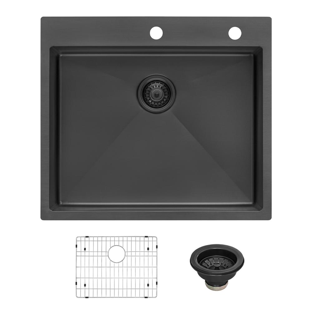 Ruvati 25 inch Drop-in Topmount Kitchen Sink Single Bowl. Picture 3