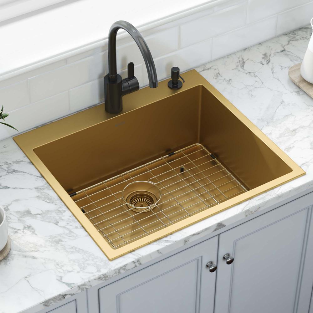 Ruvati 25 inch Drop-in Topmount Kitchen Sink Single Bowl. Picture 2