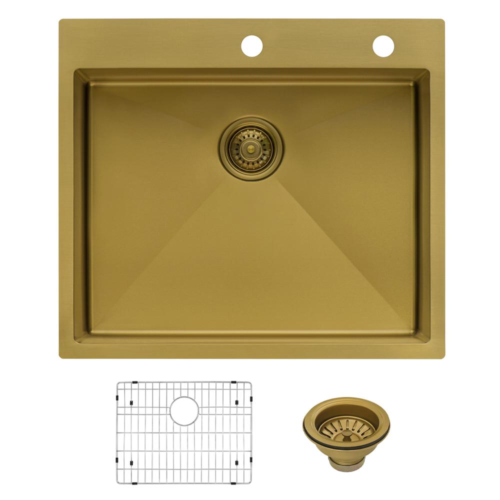 Ruvati 25 inch Drop-in Topmount Kitchen Sink Single Bowl. Picture 3