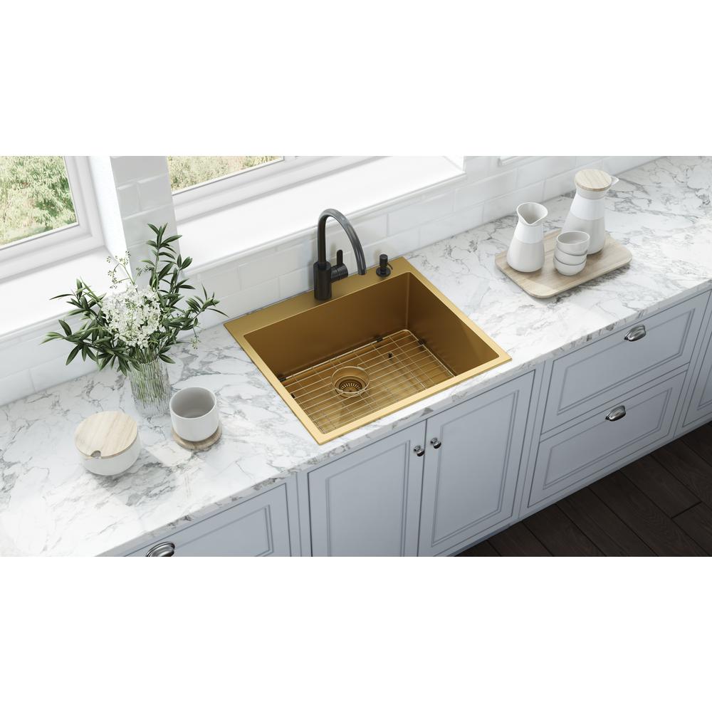 Ruvati 25 inch Drop-in Topmount Kitchen Sink Single Bowl. Picture 8