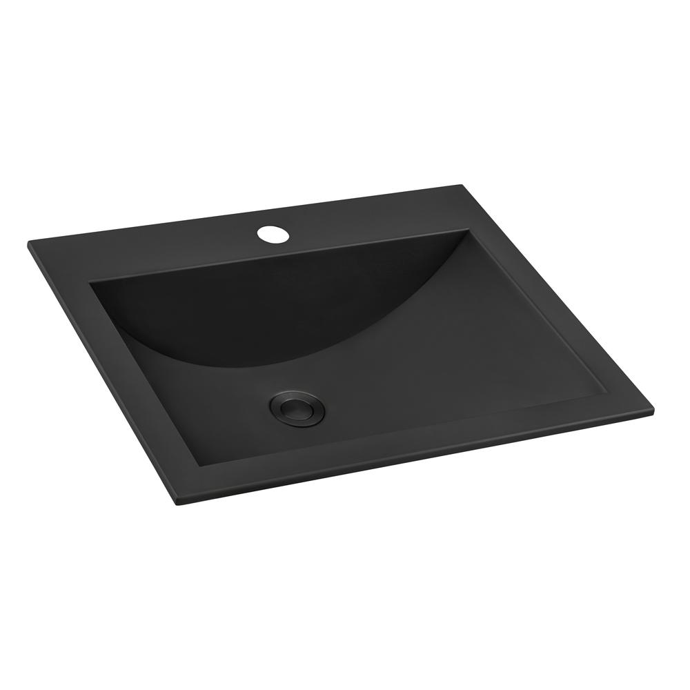 Ruvati 21 x 17 inch Drop-in Topmount Bathroom Sink Stainless Steel. Picture 1
