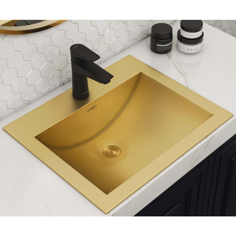 Ruvati 21 x 17 inch Drop-in Topmount Bathroom Sink. Picture 5