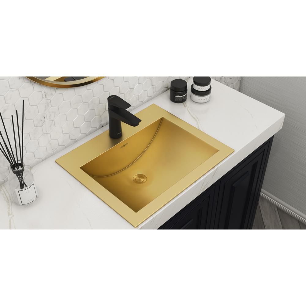 Ruvati 21 x 17 inch Drop-in Topmount Bathroom Sink. Picture 4