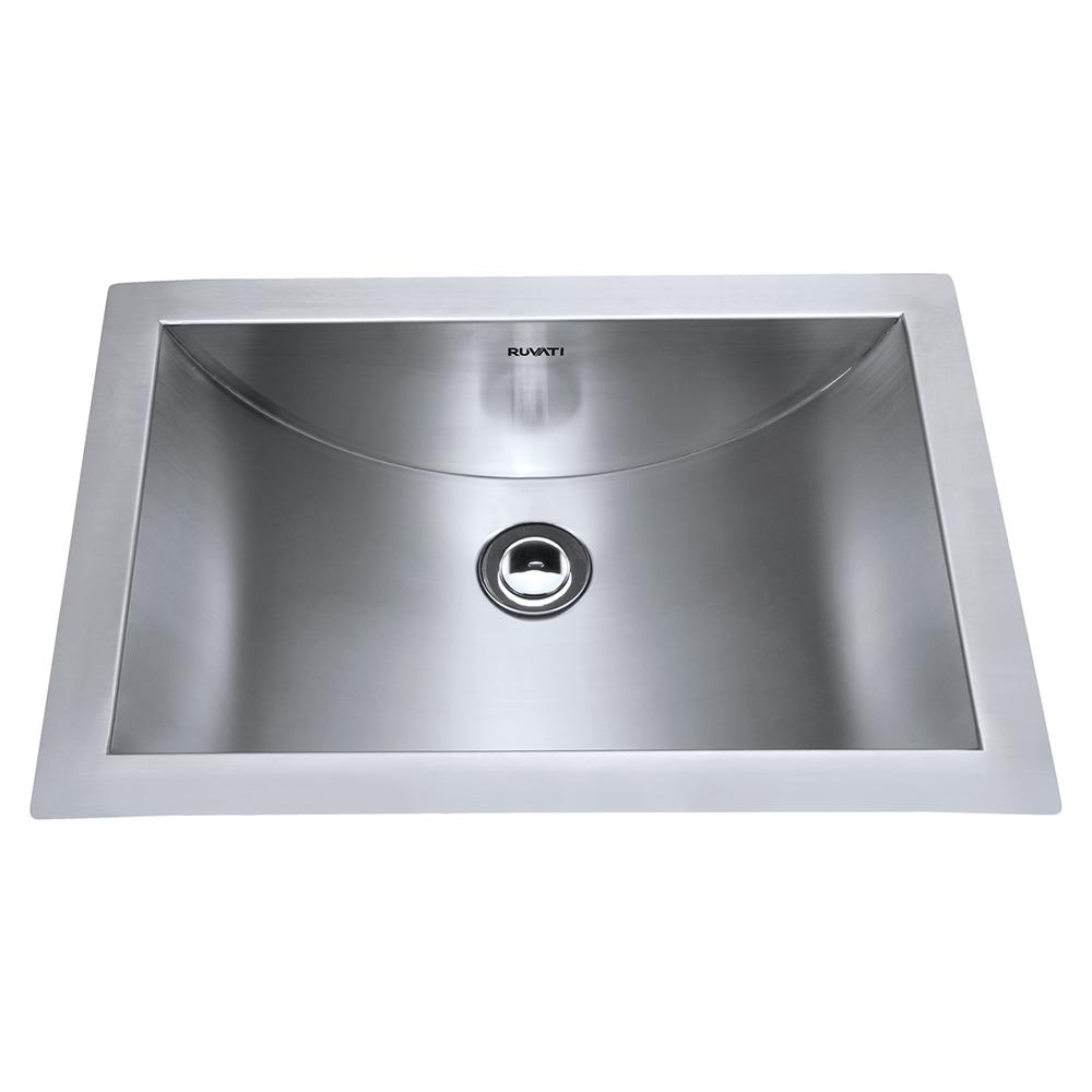 Ruvati 16 x 11 inch Stainless Steel Rectangular Bathroom Sink Undermount. Picture 2