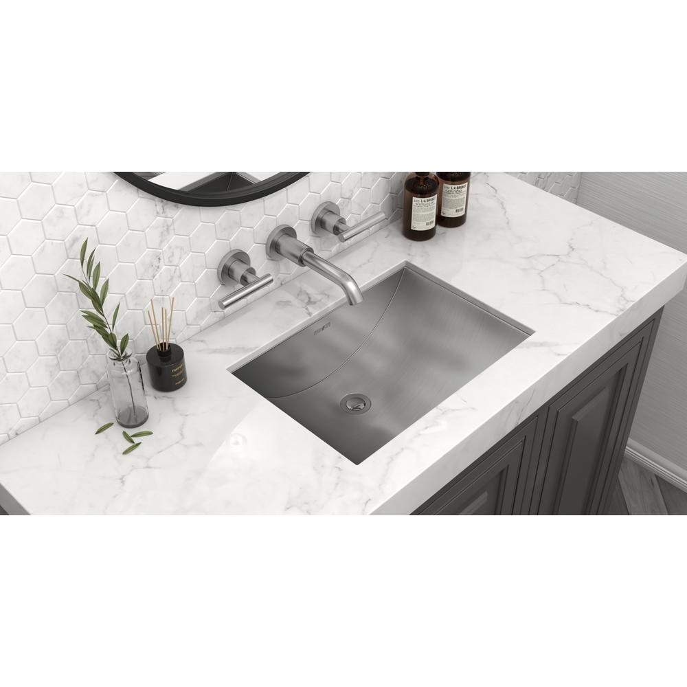 Ruvati 16 x 11 inch Stainless Steel Rectangular Bathroom Sink Undermount. Picture 7