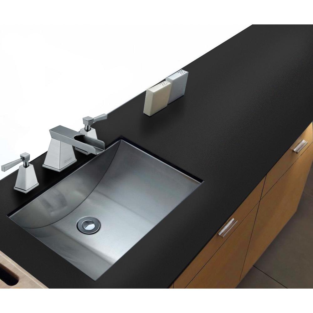 Ruvati 18 x 12 inch Brushed Stainless Steel Rectangular Bathroom Sink Undermount. Picture 4