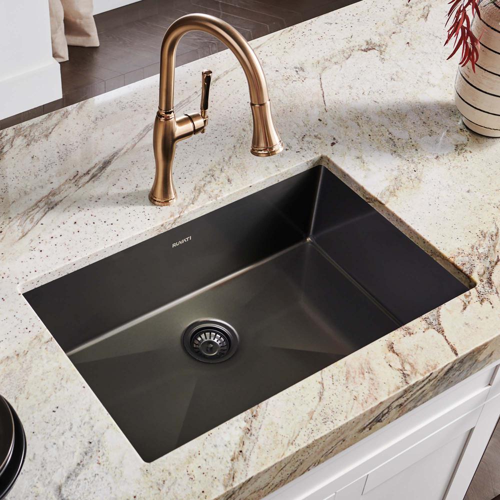 Ruvati 27-inch Undermoun Kitchen Sink 16 Gauge Single Bowl. Picture 7