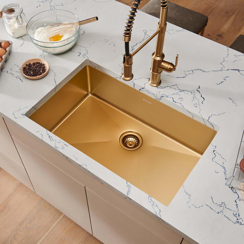 Ruvati 30-inch Undermount Kitchen Sink 16 Gauge Single Bowl. Picture 8