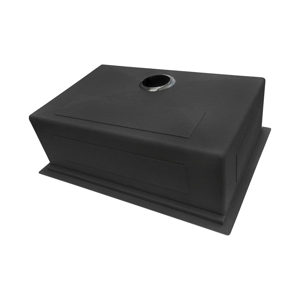 27in Black Stainless Steel Workstation Undermount Kitchen Sink Single Bowl. Picture 6