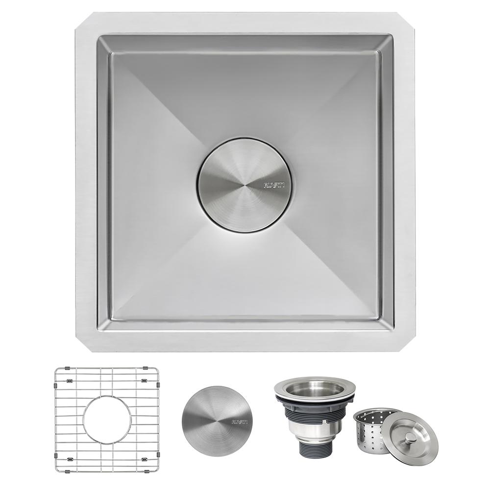 Ruvati 13 x 15 in Undermount Bar Prep 16 Gauge Kitchen Sink Corners Single Bowl. Picture 2