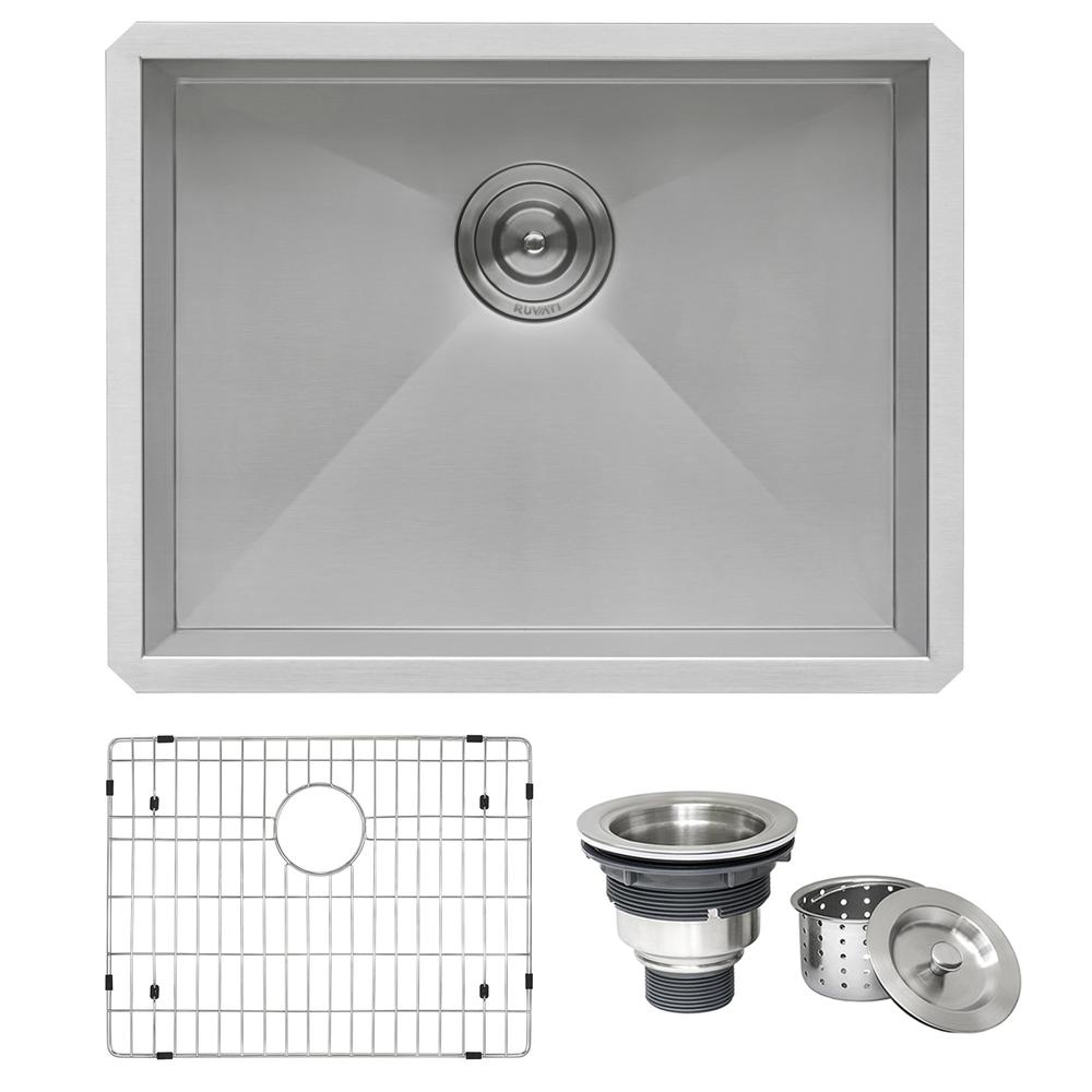 Ruvati 23-inch Undermount 16 Gauge Zero Radius Kitchen Sink Single Bowl. Picture 2
