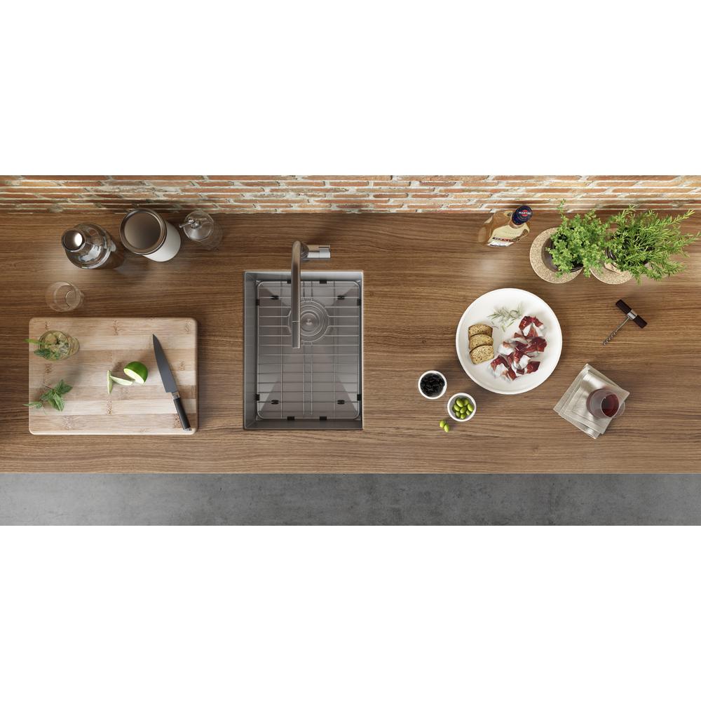 Ruvati 16-inch Undermount 16 Gauge Zero Radius Bar Prep Sink Single Bowl. Picture 4