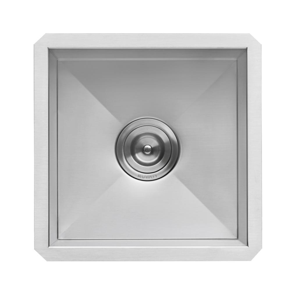 Ruvati 13 x 15 in Undermount 16 Gauge Zero Radius Bar Kitchen Sink Single Bowl. Picture 3