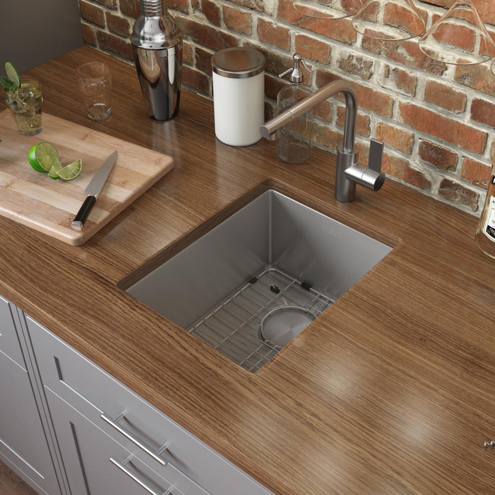 Ruvati 14-inch Undermount Bar Prep Sink 16 Gauge Rounded Corners Single Bowl. Picture 12