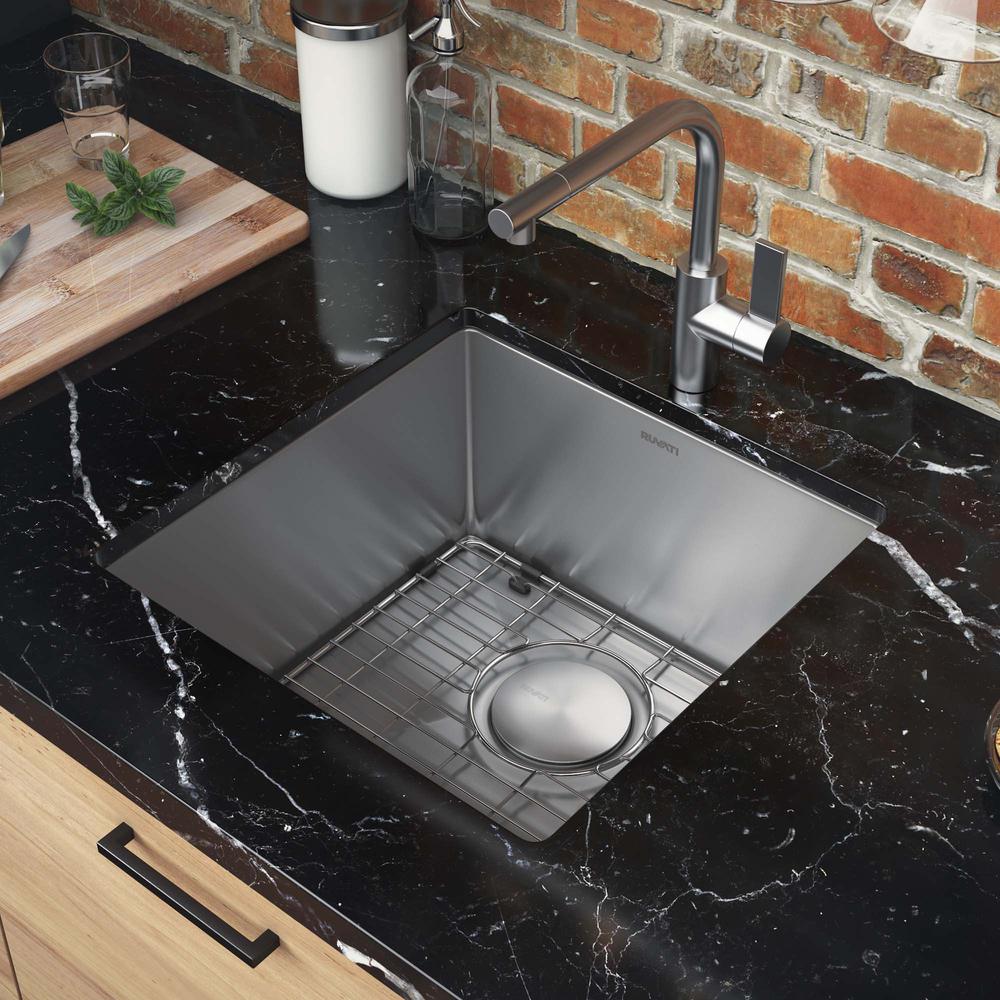 Ruvati 18 inch Undermount Bar Prep 16 Gauge Kitchen Sink Corners Single Bowl. Picture 5