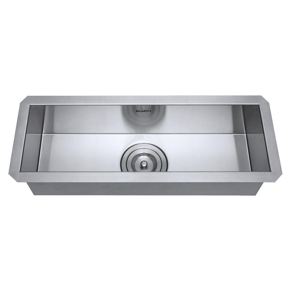 Ruvati 23" x 8" Bar Prep Sink Narrow Trough Undermount 16 Gauge Single Bowl. Picture 5
