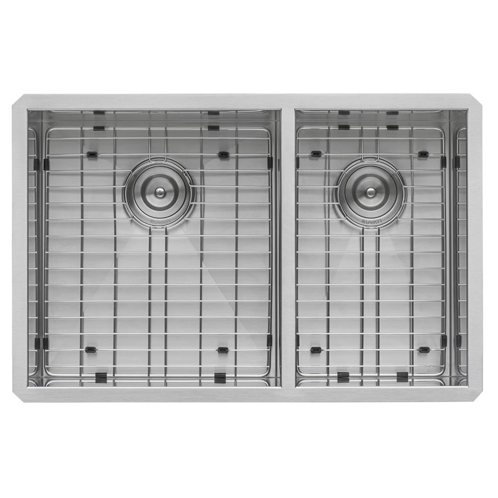 Ruvati 29-inch Undermount 60/40 Double Bowl Zero Radius 16 Gauge Kitchen Sink. Picture 3