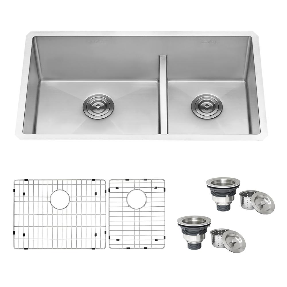Ruvati 28-inch Low-Divide Undermount 16 Gauge Kitchen Sink. Picture 2