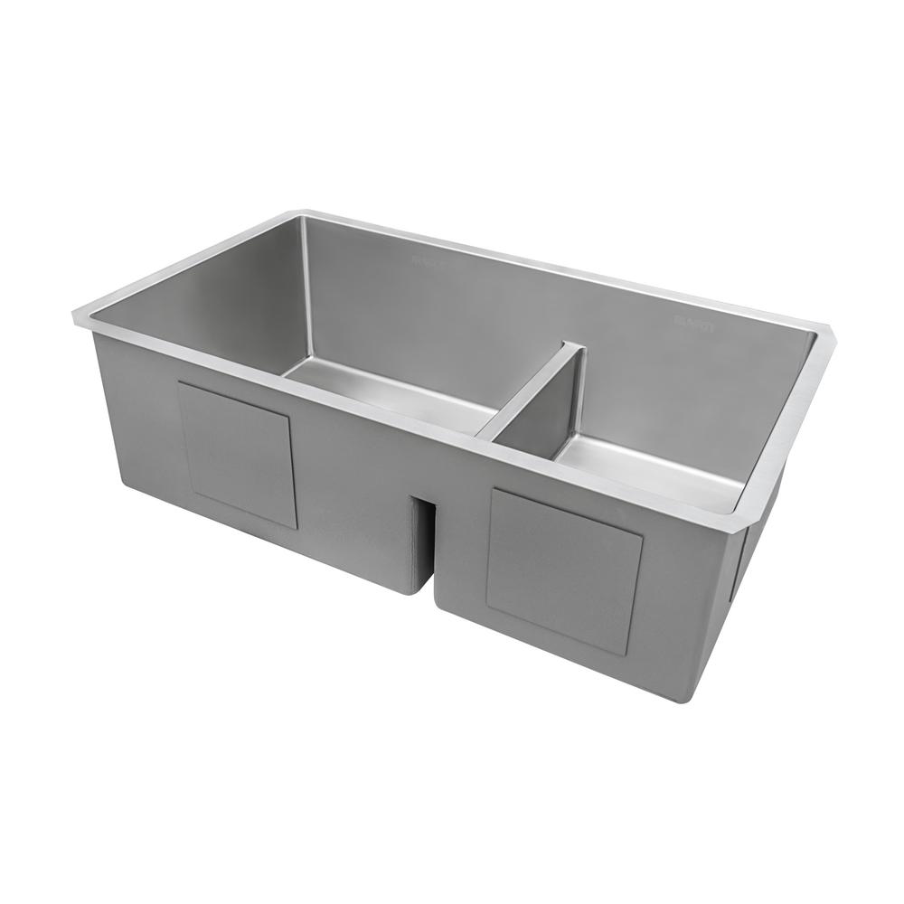 Ruvati 28-inch Low-Divide Undermount 16 Gauge Kitchen Sink. Picture 11
