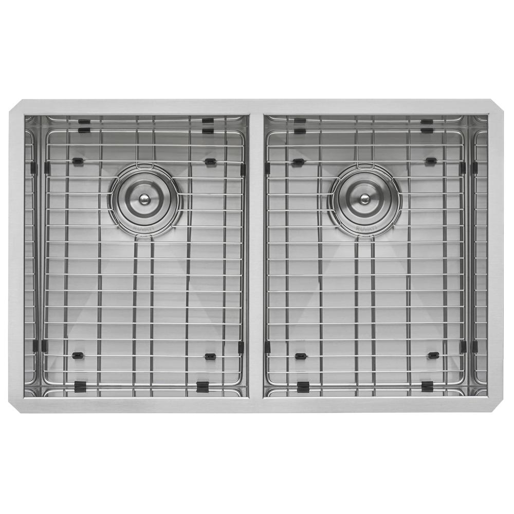 Ruvati 30-inch Undermount 50/50 Double Bowl Zero Radius 16 Gauge Kitchen Sink. Picture 3