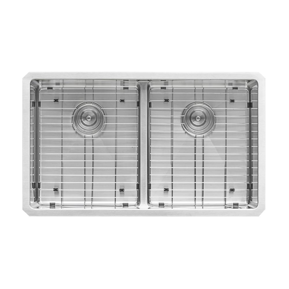 Ruvati 30-inch Low-Divide Undermount Double Bowl 16 Gauge Kitchen Sink. Picture 3