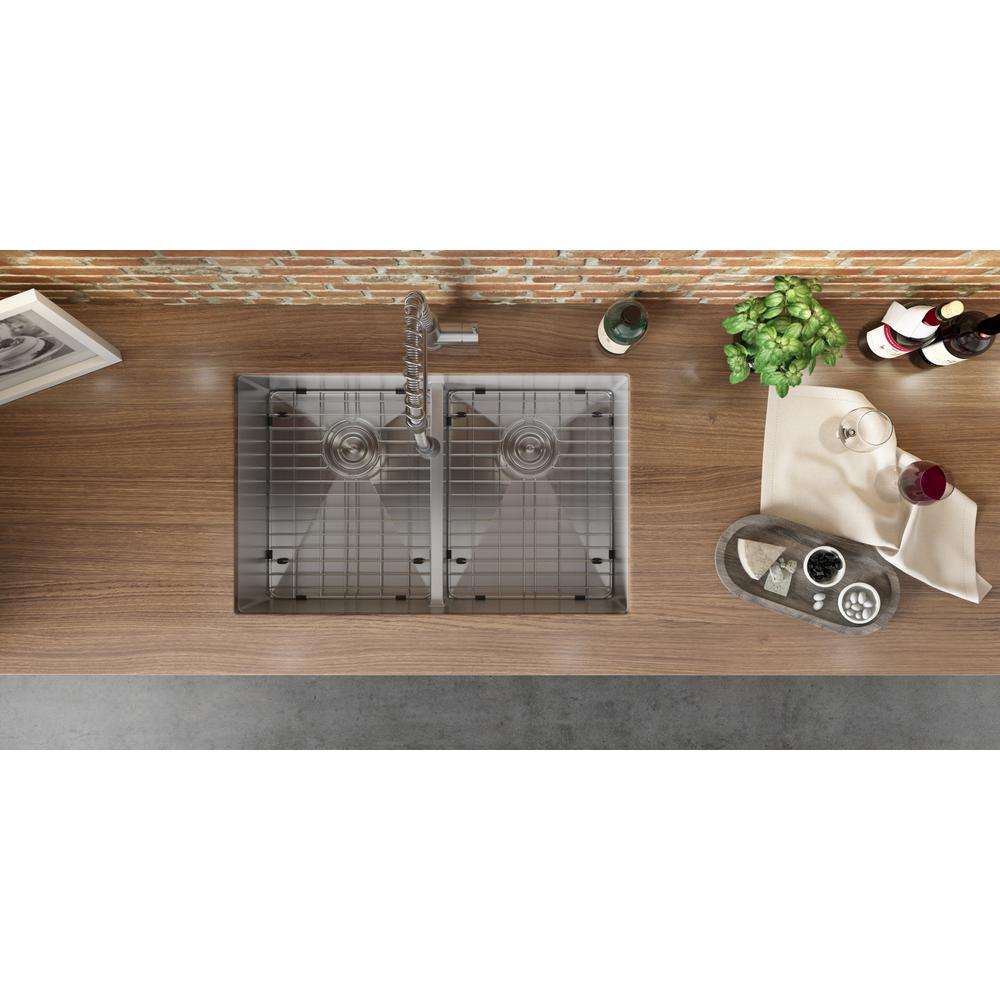 Ruvati 30-inch Low-Divide Undermount Double Bowl 16 Gauge Kitchen Sink. Picture 4