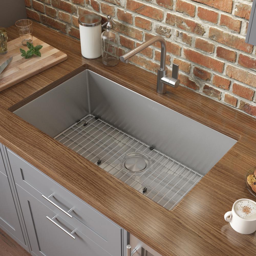 Ruvati 32-inch Undermount 16 Gauge Rounded Corners Kitchen Sink Single Bowl. Picture 13