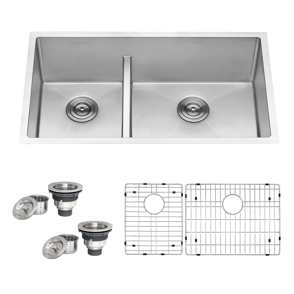 Ruvati 33-inch Low-Divide Undermount Kitchen Sink. Picture 4
