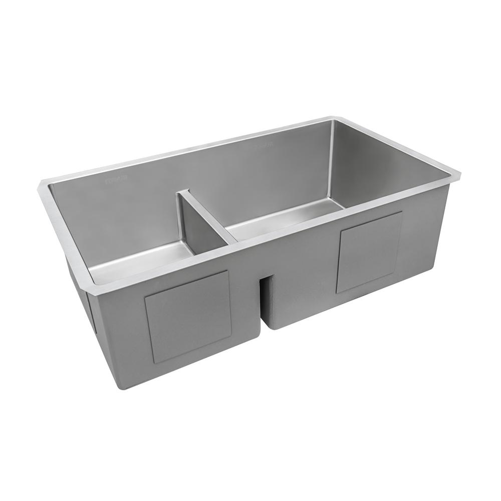 Ruvati 33-inch Low-Divide Undermount Kitchen Sink. Picture 9