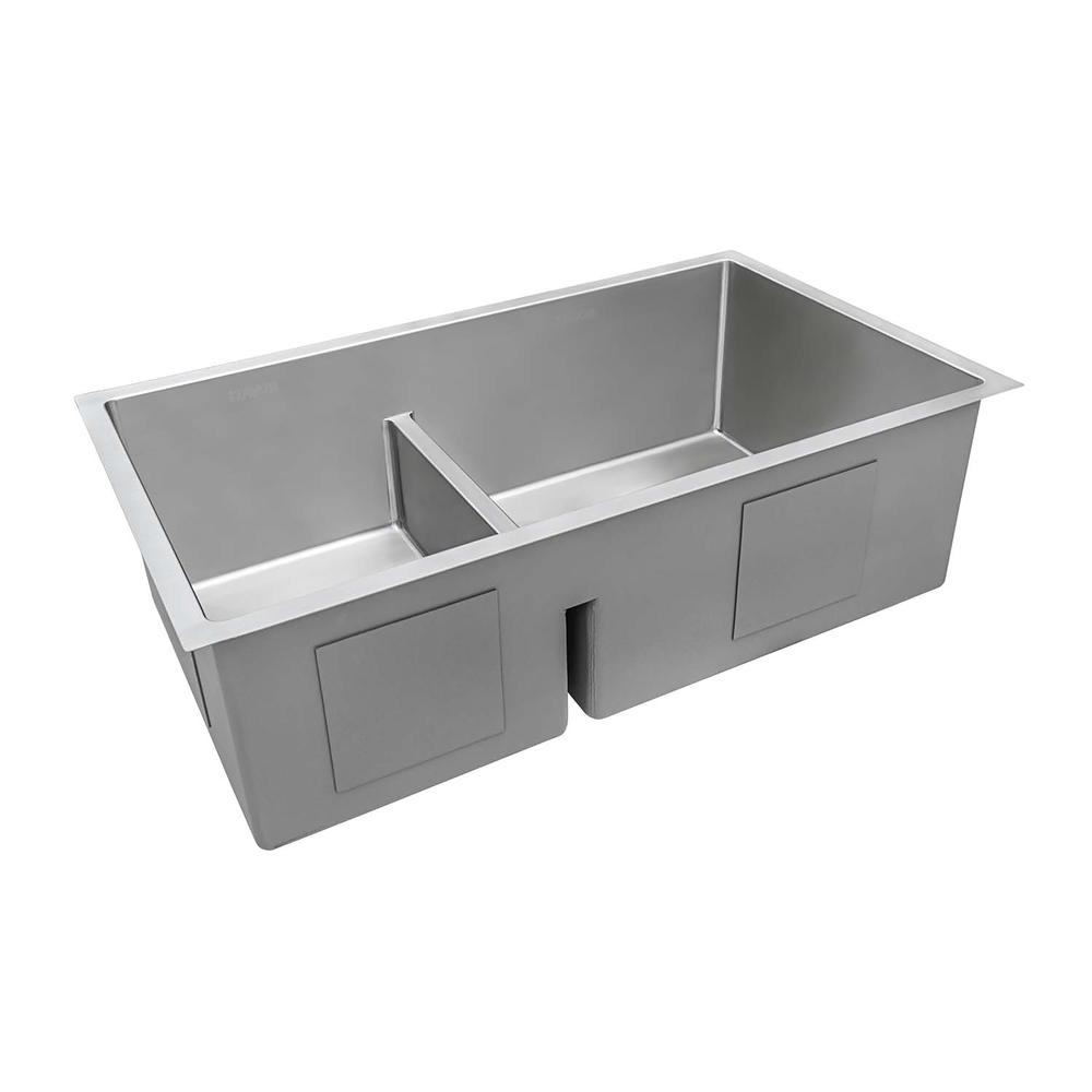 Ruvati 33-inch Low-Divide Undermount Kitchen Sink. Picture 3
