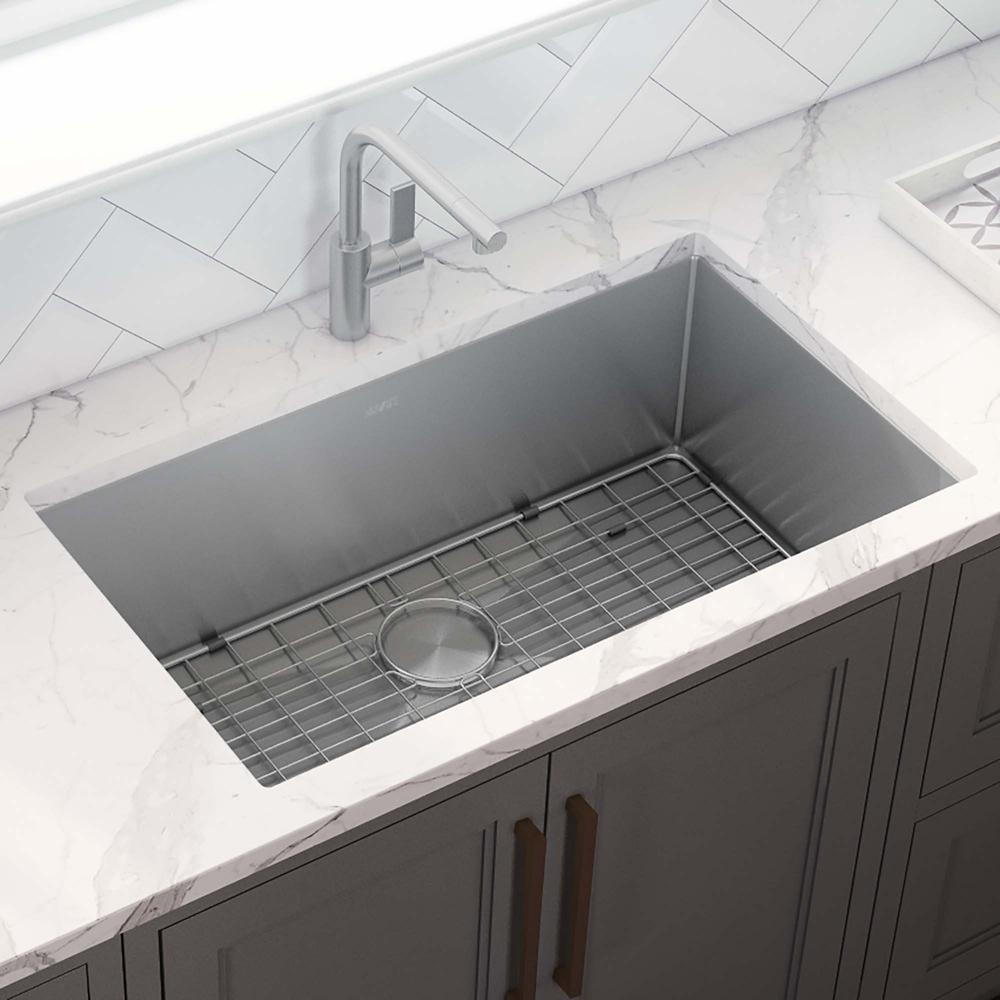 Ruvati 35-inch Undermount 16 Gauge Kitchen Sink Single Bowl. Picture 7