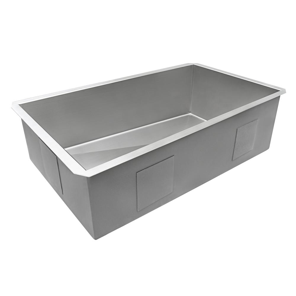 Ruvati 30-inch Slope Bottom Offset Drain Undermount Kitchen Sink Single Bowl. Picture 5