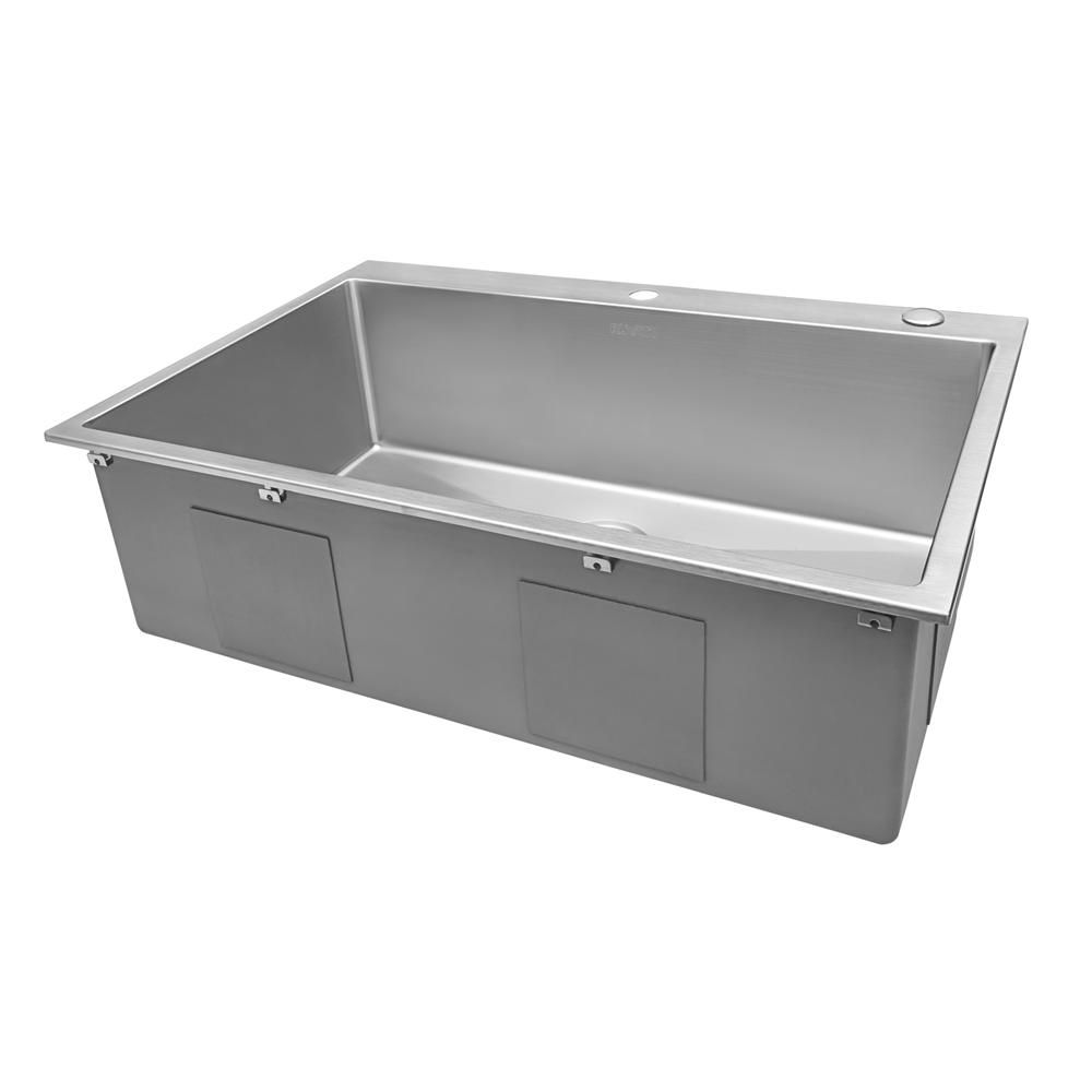 Ruvati 33 x 22 inch Drop-in 16 Gauge Topmount Kitchen Sink Single Bowl. Picture 11