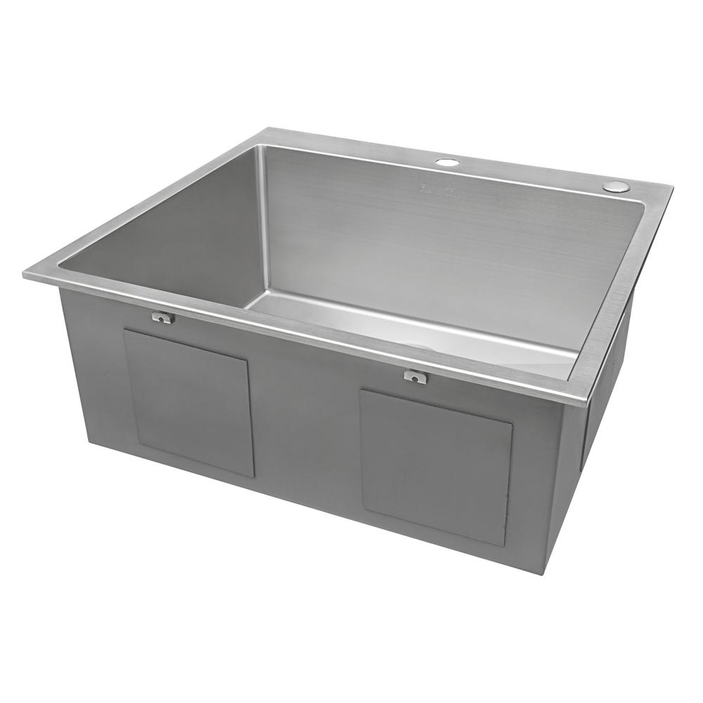 Ruvati 25-in Drop-in Topmount 16 Gauge Rounded Corners Kitchen Sink Single Bowl. Picture 9