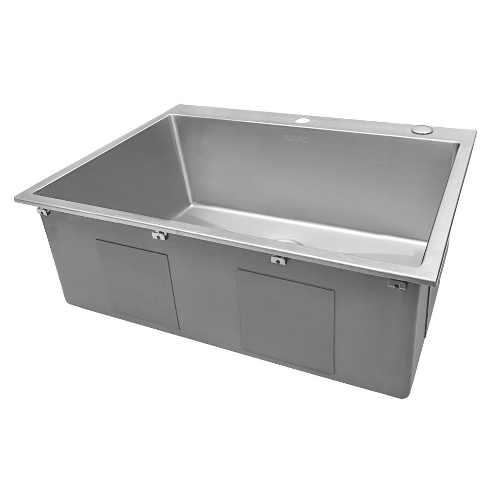 Ruvati 28-in Drop-in Topmount 16 Gauge Rounded Corners Kitchen Sink Single Bowl. Picture 2