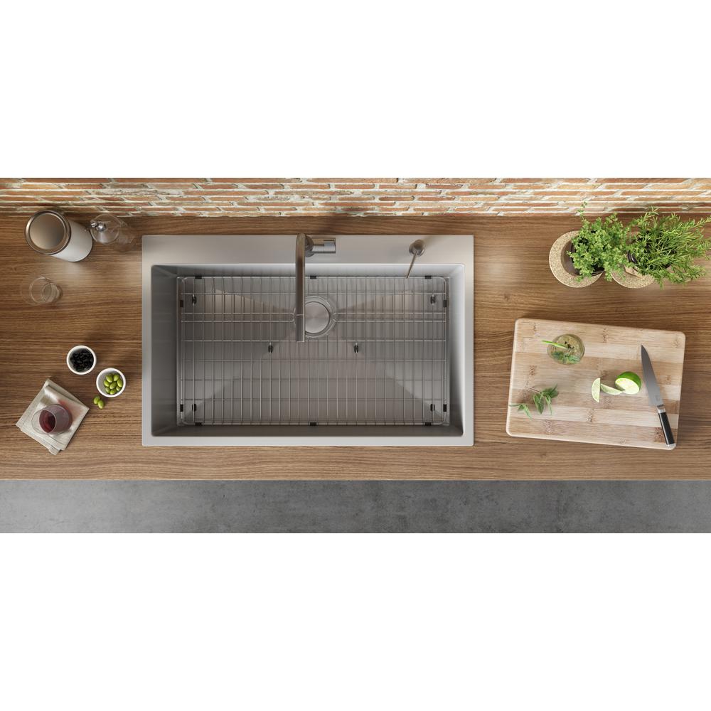Ruvati 28-in Drop-in Topmount 16 Gauge Rounded Corners Kitchen Sink Single Bowl. Picture 3