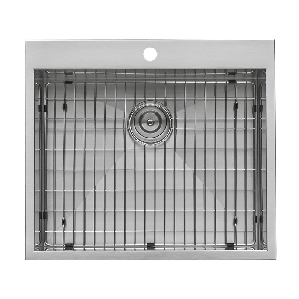 Ruvati 25" Drop-in Topmount 16 Gauge Stainless Steel Single Bowl Kitchen Sink. Picture 3