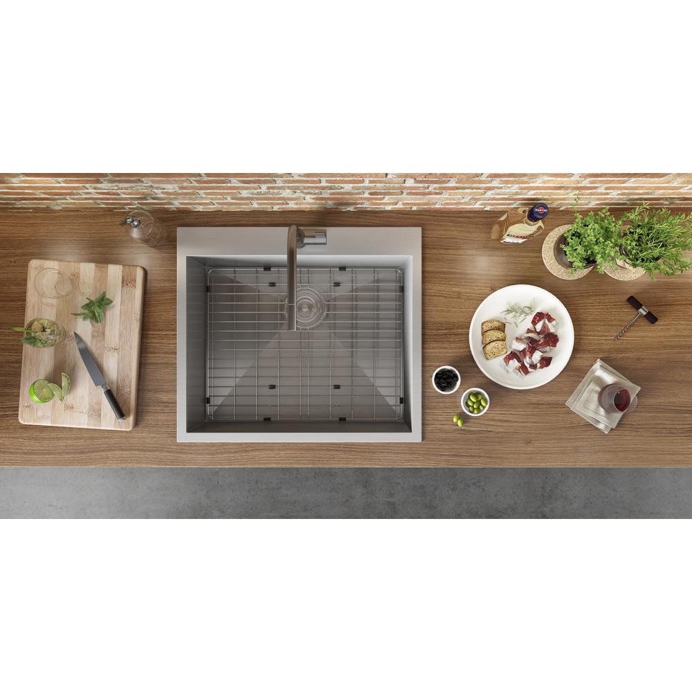 Ruvati 25" Drop-in Topmount 16 Gauge Stainless Steel Single Bowl Kitchen Sink. Picture 4