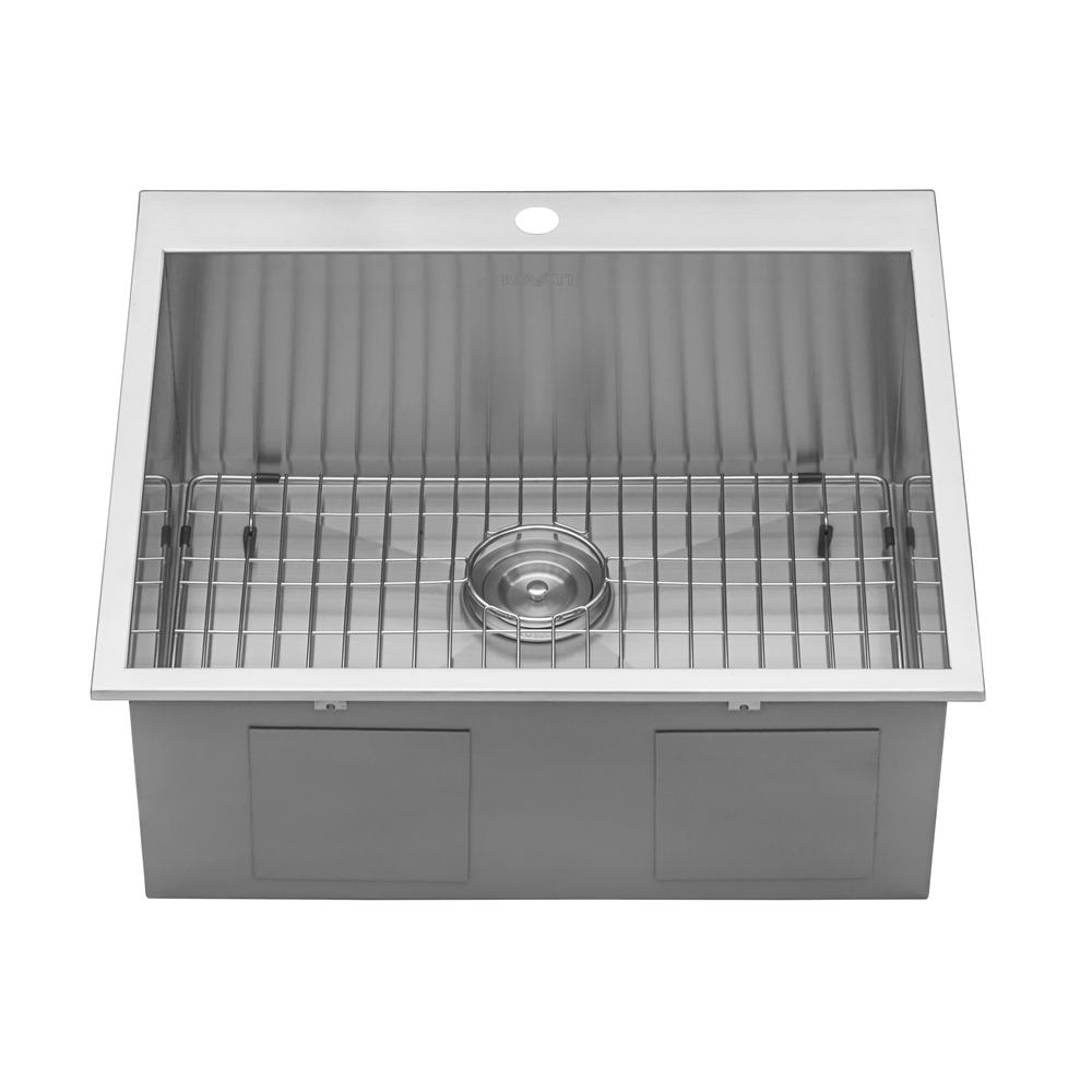 Ruvati 25" Drop-in Topmount 16 Gauge Stainless Steel Single Bowl Kitchen Sink. Picture 10