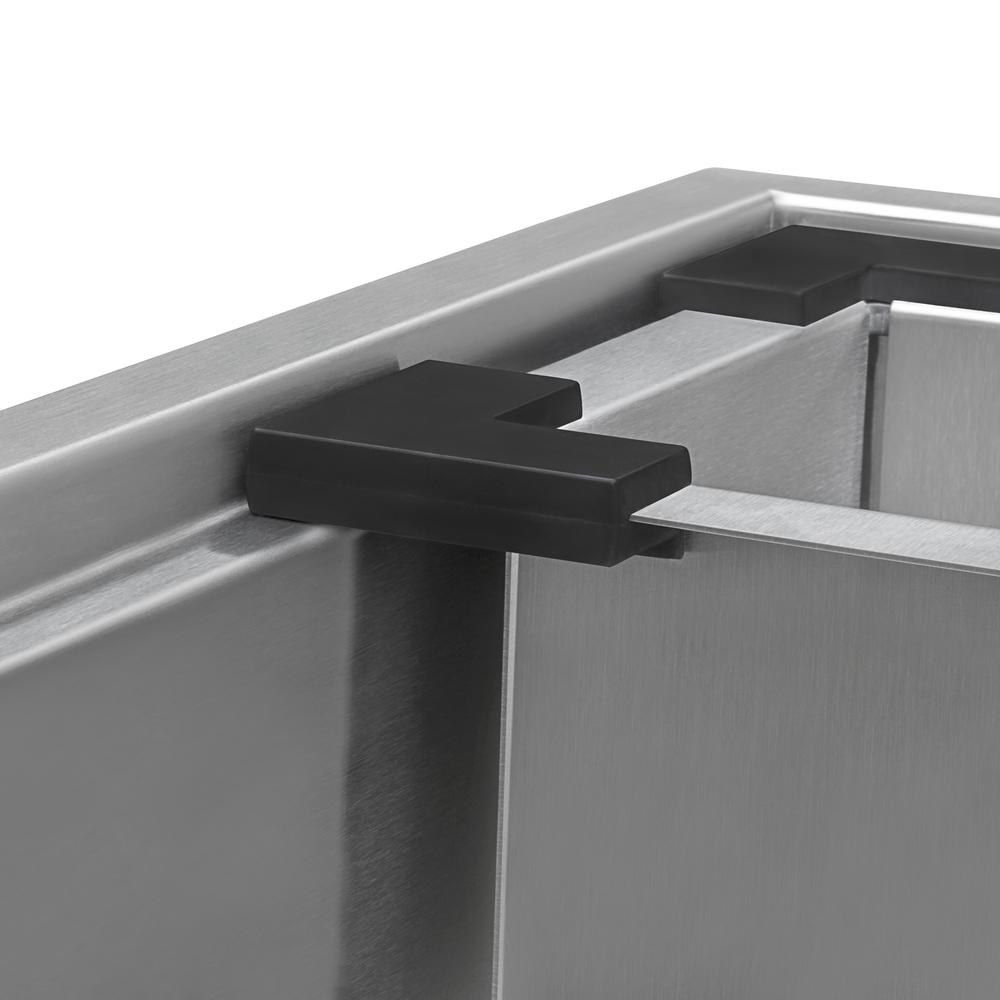 Ruvati 25 x 22 inch Workstation Topmount 16 Gauge Ledge Kitchen Sink Single Bowl. Picture 6