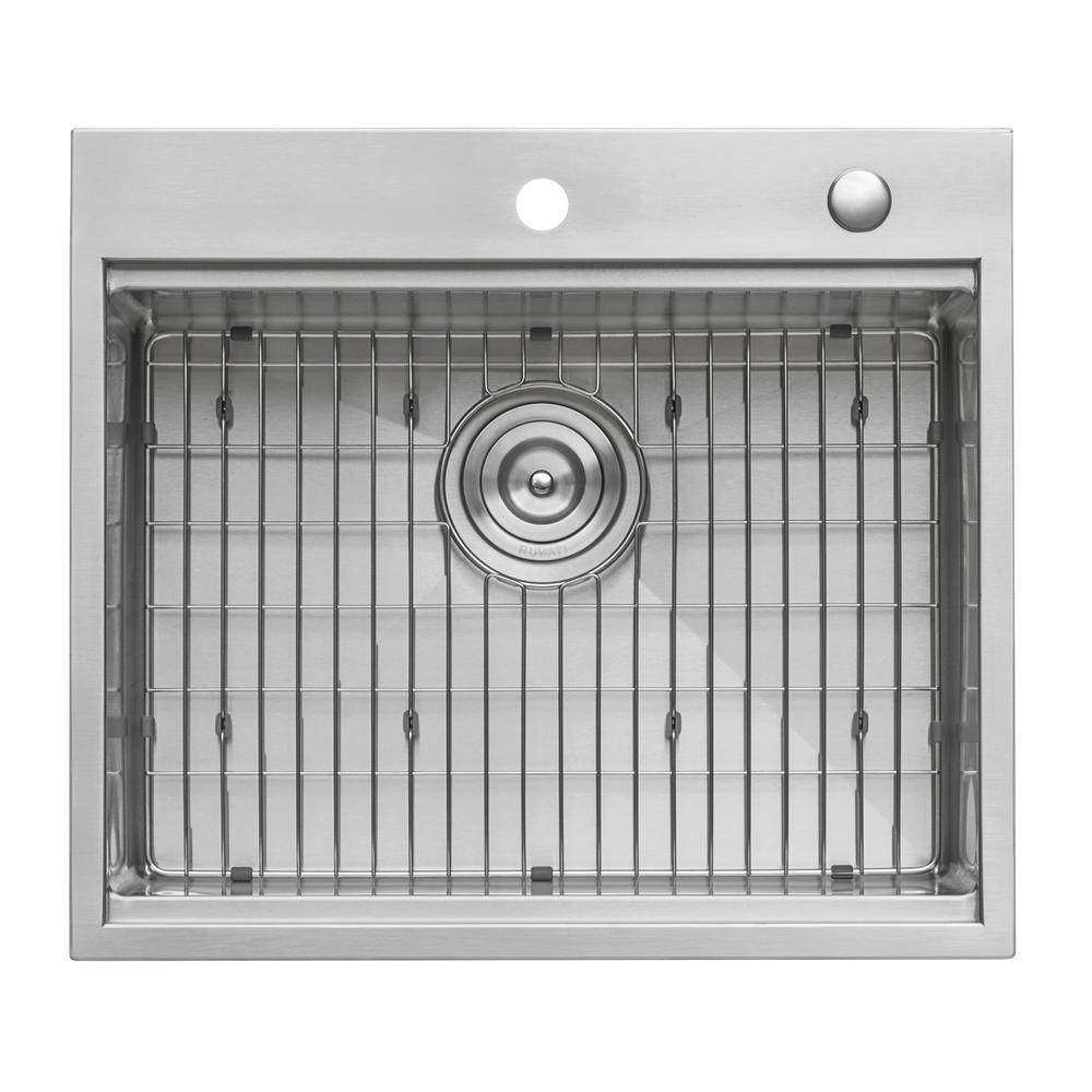 Ruvati 25 x 22 inch Workstation Topmount 16 Gauge Ledge Kitchen Sink Single Bowl. Picture 3