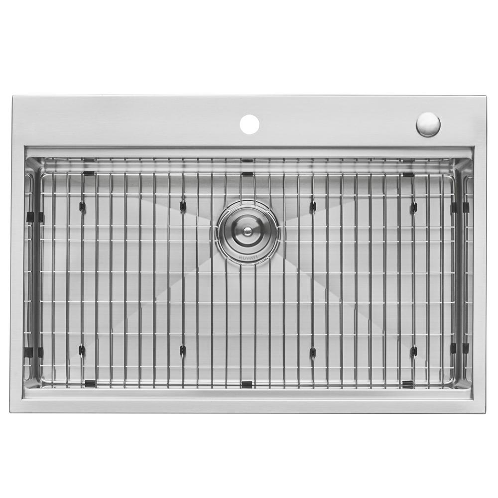Ruvati 30 x 22 inch Workstation Topmount 16 Gauge Ledge Kitchen Sink Single Bowl. Picture 2